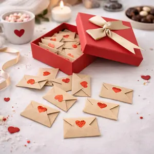 DIY Love Notes Box | Mini Blank Cards & Envelopes Set | Cute Valentine’s Day & Anniversary Gift for Him/Her