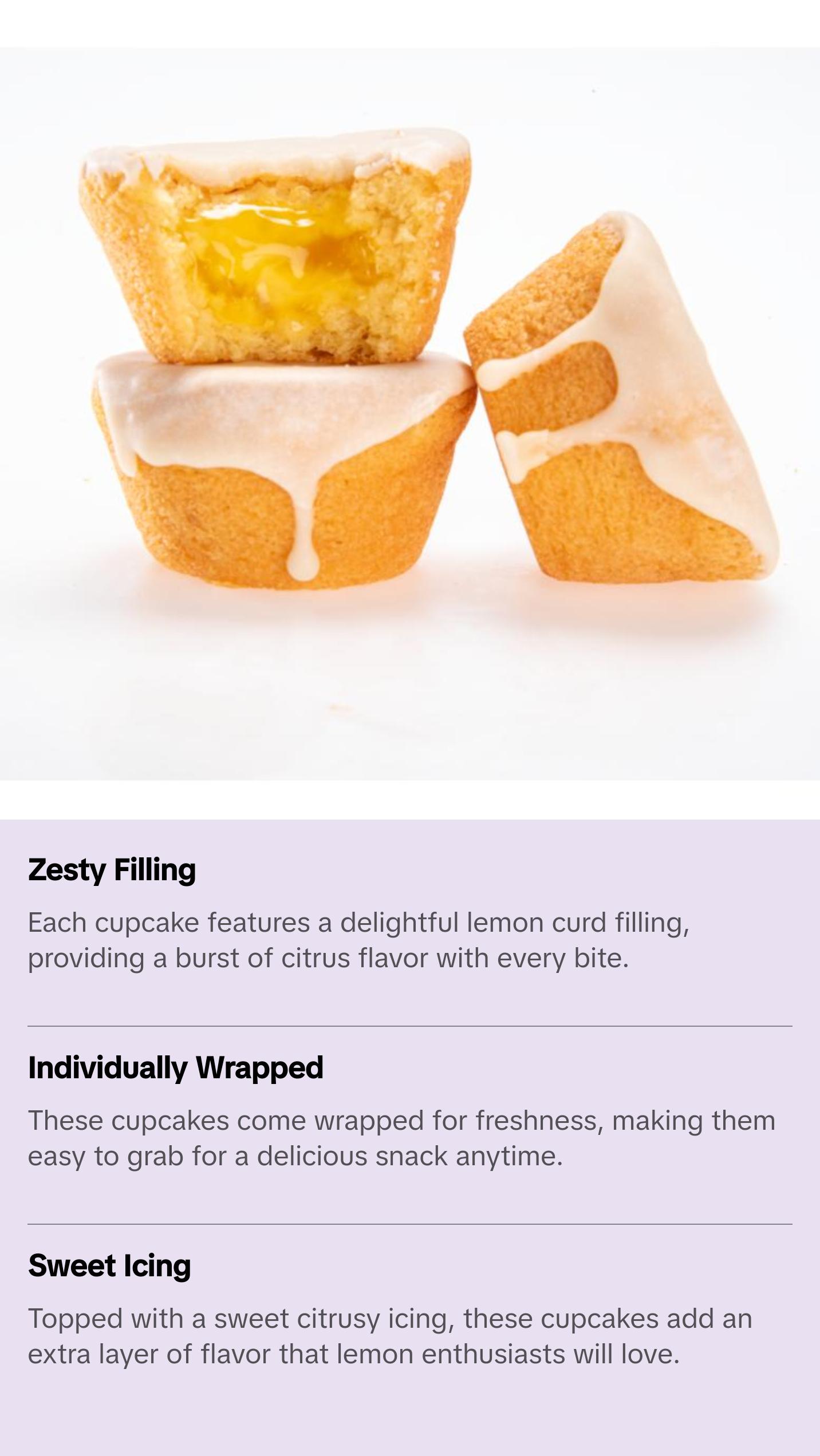 Lemon Crème Filled Cupcakes