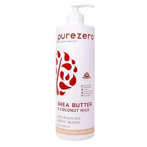 Purezero Shea Butter & Coconut Milk Body Wash - 20oz Leaves Skin Hydrated and Fresh, Maintain Elasticity and Smoothness, Zero Sulfates, Zero Parabens