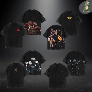 COLLECTION Real Steel T-Shirt featuring Twin, Noisy Boy, Zeus, Atom, and Midas. Crafted from heavyweight washed cotton for vintage softness. Oversized fit. New drop for robot fight fans and collectors.