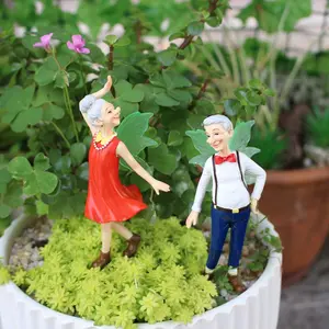 Elderly Fluorescent Wings Flower Fairy Design Home Plugin, 1 Box Outdoor Garden Bonsai Decoration Plugin, Gift for Parents