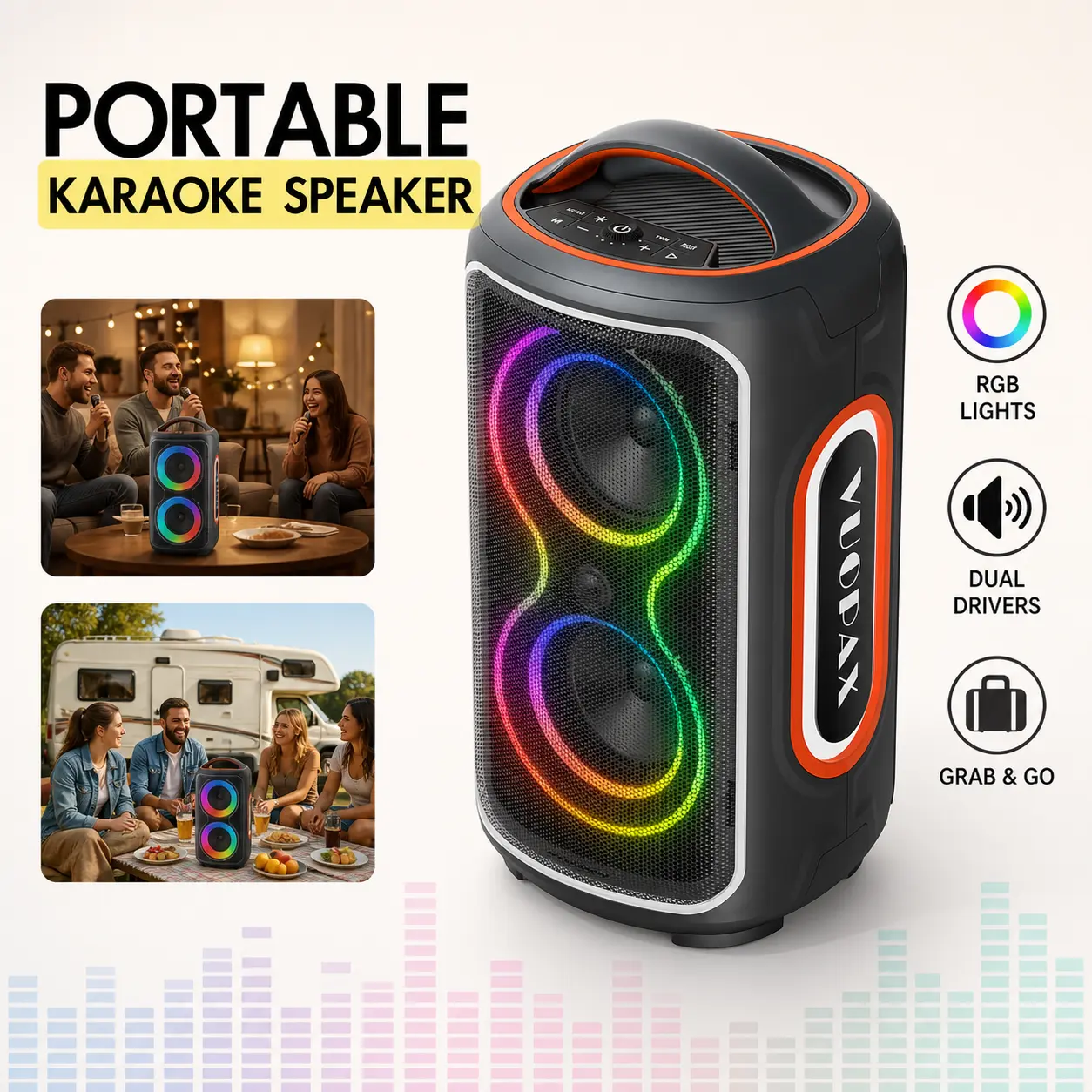 Portable Bluetooth Speaker - 240W Peak Loud Wireless Speaker for Parties