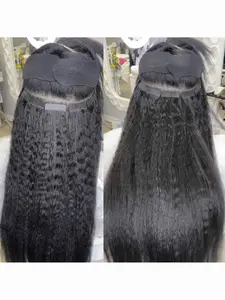 Kinky Straight Remy Hair Kinky Straight Tape in Hair Extensions Human Hair 20pcs/Piece #1B Yiki Straight Real Hair for Pretty Lady.