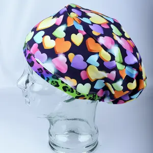 Sparkle Hearts Scrub Cap