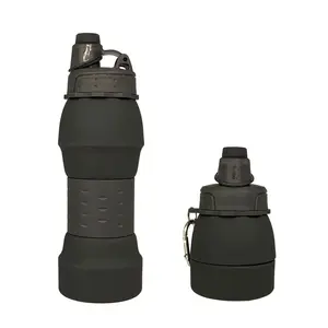 Kiwi Wellness Leak Proof Water Bottle, Twist Cap, Collapsible, Safe & BPA Free, Ideal for the Gym, Camping, School, or Travel, Black Color.