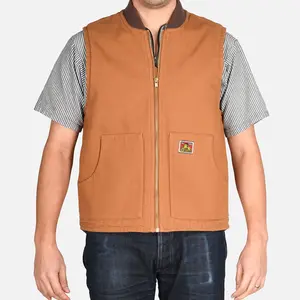 Ben Davis Canvas Lined Vest - Brown