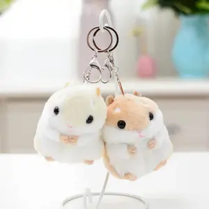 1PCS Stuffed 10cm Hamster Plush Doll Keyrings Animal Children Toys Key Chain Kawaii Dolls Kids Child Christmas Gifts Bag Pendant