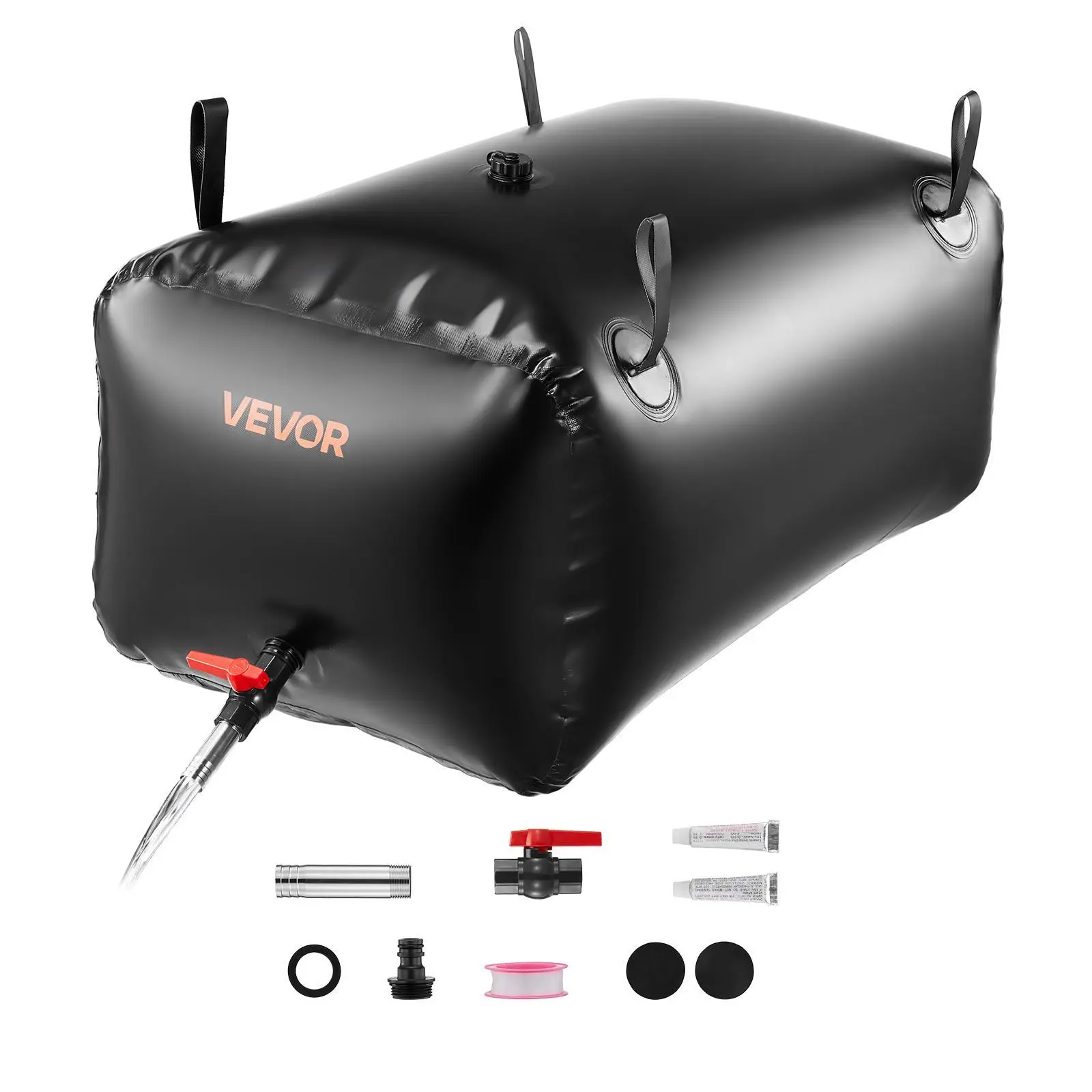 VEVOR Collapsible Water Storage Bladder, 63.4 Gal Portable Water Container, 1000D PVC Wear-Resistant Compact Folded Reservoir, Leakproof Camping Tank for Gardening, Off Grid Supplies, Black#SohoChic