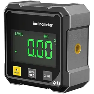 Digital Angle Finder Protractor, 4×90° High Accuracy Measuring Tool, Large LED Display, Magnetic Base, USB Rechargeable for Woodworking & Construction