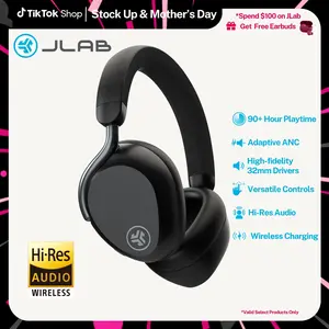JLab Epic Lux Lab Edition ANC Over-Ear Headphones with 32mm Drivers Adaptive Noise Cancellation Hi-Res Audio Wired & Wireless Wireless Charging Dock Headphone Case