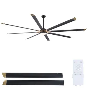 72‘’/84''/100” Large Ceiling Fan with Light | Quiet DC Motor, 6 Speeds, Remote Control, Perfect for Big Rooms & Patio-9001