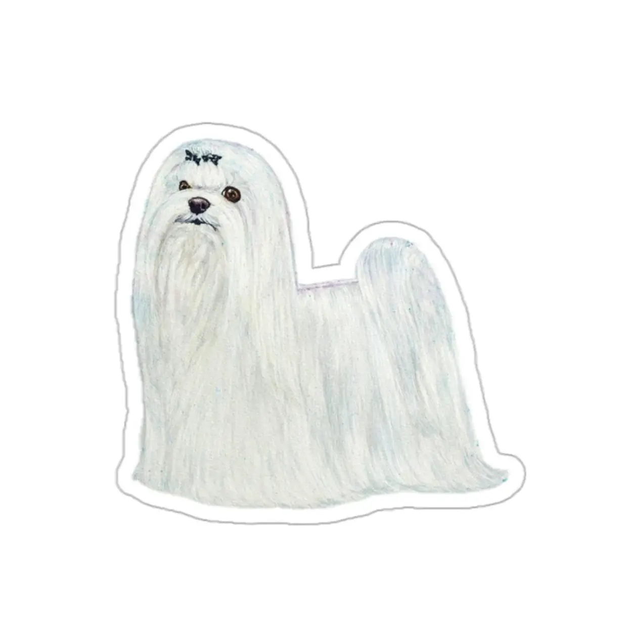 Maltese dog breed Sticker, Watercolor animal stickers, fine art Stationery, Dog Lover Gift Cute Gifts for Dog Lovers
