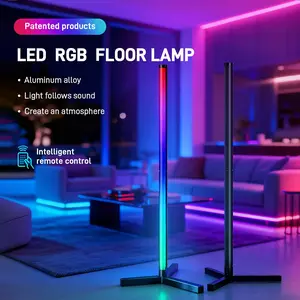 Smart Color Changing Floor Light, LED Corner Light Music Sync, Remote Control, USB Powered, Ideal for Office, Dance Hall, Game Room, Christmas Gifts