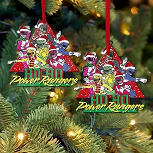 Ho ho Power Rangers Christmas Ornament, Green Ranger Ornament, Sentai Lover Christmas Ornament, 90s show Xmas Decor.