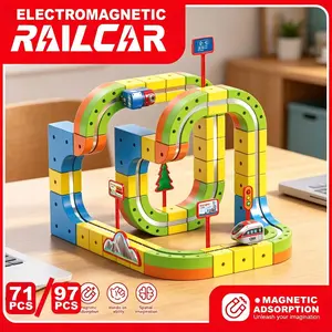 DIY versatile magnetic levitation track car, magical magnetic track car toy set, new small train magnetic levitation technology toy, STEM sensory education toy, a perfect children's educational birthday gift and holiday surprise gift