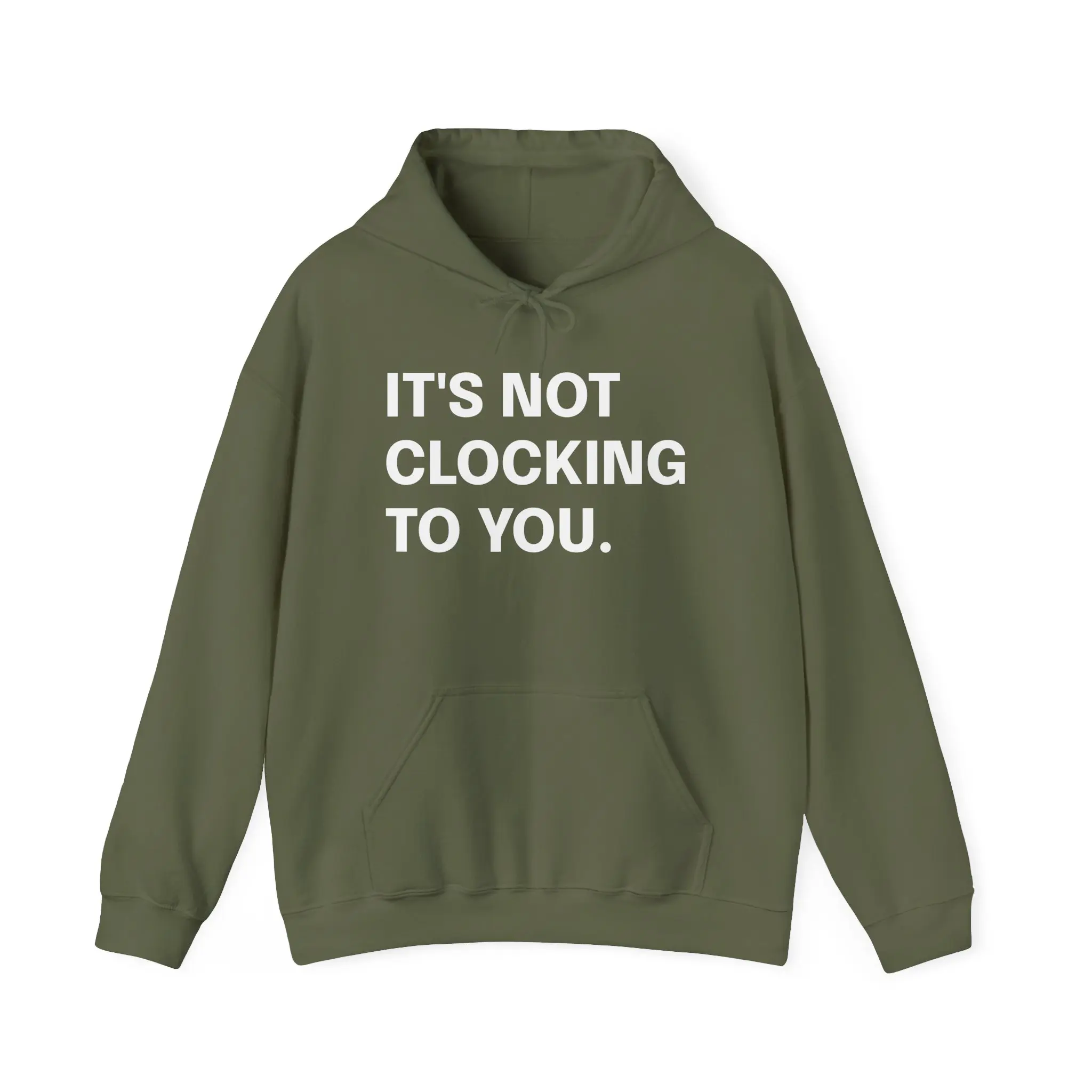 Bieber "It's Not Clocking To You" Meme Hoodie Sarcastic Quote Sweatshirt Unisex Jumper with Kangaroo Pocket & Drawstring Hood Casual Long Sleeve Medium Length Cotton Polyester Blend for Autumn Business Wear - Fabric - Menswear - Prints