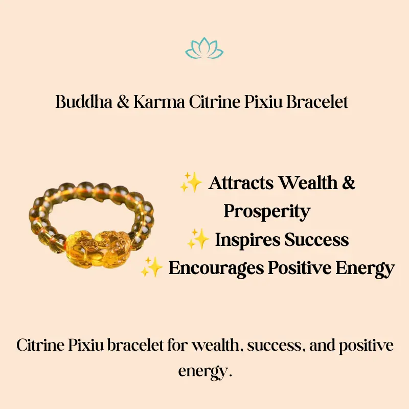 Citrine Pixiu Bracelet for Attracting Wealth - Fengshui Bracelet Success Jewelry Gemstone