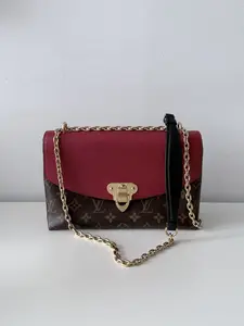Pre-owned Louis Vuitton Leather Clutches & Wristlets Pre Loved Luxury Shoulder Bag in Monogram Canvas & Wine | Designer Style