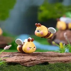 Cute Cartoon Bee Figurines Set, Collectible Figurines, Desktop Decorations, DIY Craft Accessories, Home Decor Accessory, Home Garden Car Ornaments, Holiday Gifts, Friend Presents