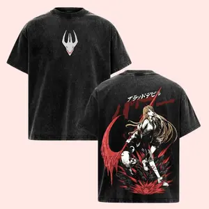 Power Blood Fiend T-Shirt Chainsaw Man The Movie Reze Arc Oversized Vintage Anime Tee Retro Acid Wash Lightweight Soft Cotton Graphic Shirt Unisex Streetwear Casual Clothes Gift for Anime Fans Fabric Menswear graphic t-shirts shirts men