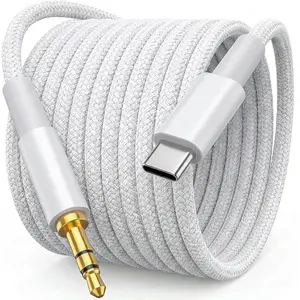 Aux to USB C Cable 6.6 ft, USB C to 3.5mm Audio Aux Jack Cable Type C to 3.5mm Headphone Car Stereo Cord Compatible with iPhone 16 15/15Plus/Pro/Pro Max, Galaxy S24 S23 iPad Pro Air Pixel