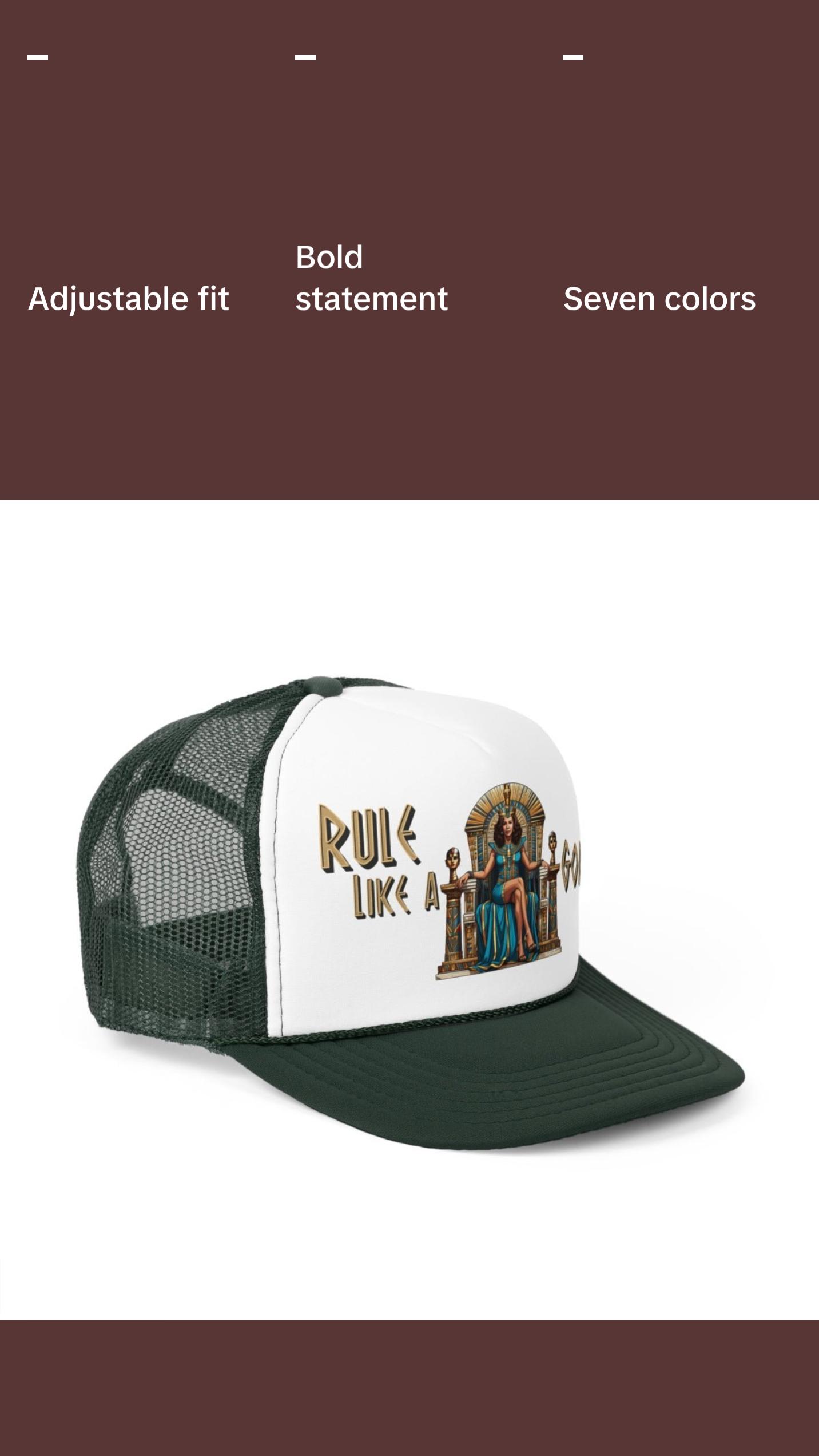 Kamala Harris "Rule Like a Goddess" Egyptian Queen Trucker Hat - Bold Political Leadership Cap
