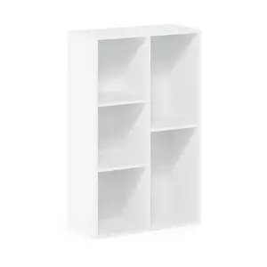LUDER 5-Cube Bookshelf - Tool-Free Open Bookcase, Floor-Standing Indoor Shelves with Books Storage for Bedroom & Home Office, 9.4x19.7x31.5in White Furniture