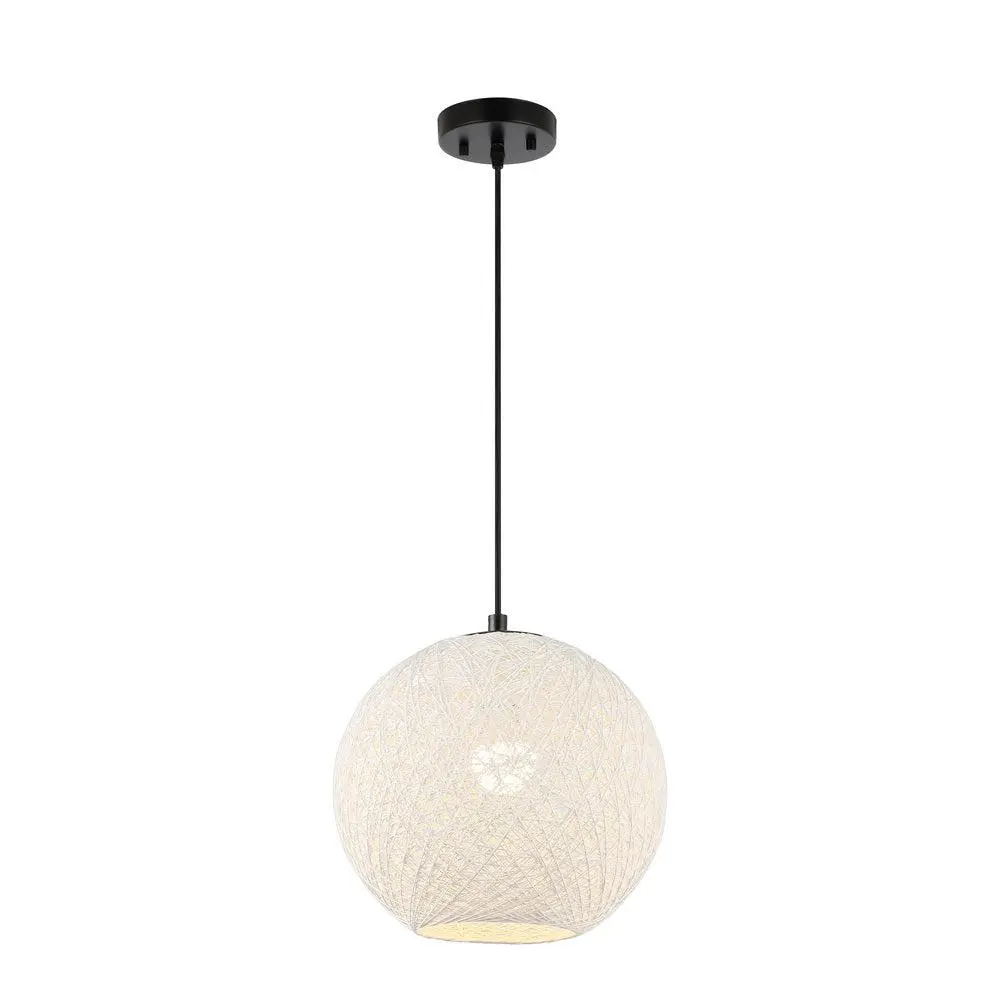 JONATHAN Y Lacey Bohemian Minimalist Iron-Rope Woven Globe LED Pendant — Ambient Decoration Lamp, Elegant Lighting, Modern Mood Lighting for Living Room, Bedroom