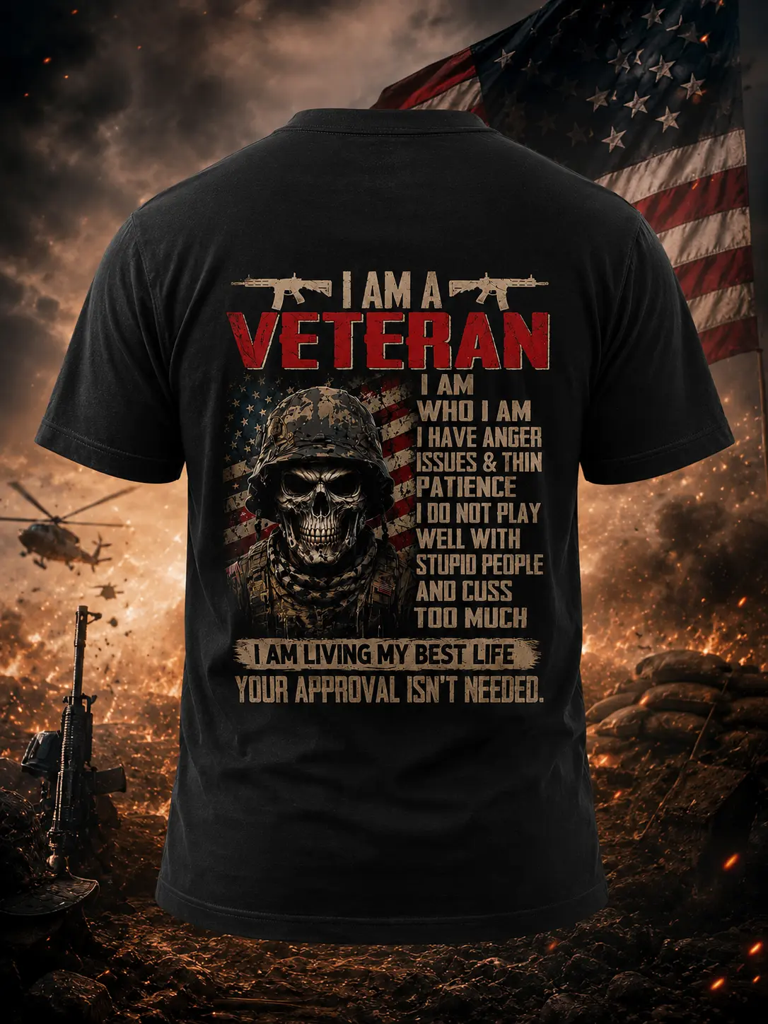 MM Graphic T-Shirt, Military Humor Statement Tee, Unisex Black Veteran Shirt MADE IN USA