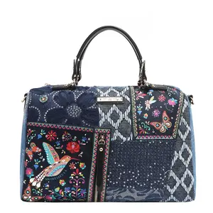 BOSQUE DE AMOR DENIM BOSTON BAG