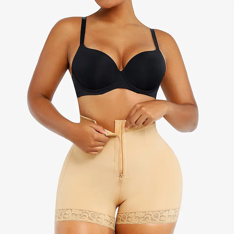 Shapellx Lace Steel Boned Butt Enhancer Tummy Control Shorts Underwear Shapewear for Women Basic Womenswear