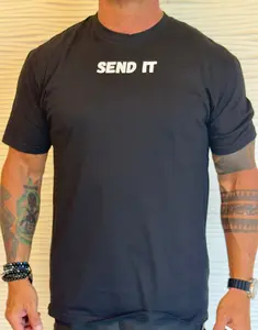 Send It Unisex Cotton Tee - Fitted Short Sleeve Crew Neck Summer Casual T-Shirt for Adults - Machine Washable Menswear