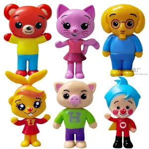6pcs/set Cute Plim Clown Anime Figure Toy PVC Enlightenment Education Model Dolls For Children Gift Desk Decorations