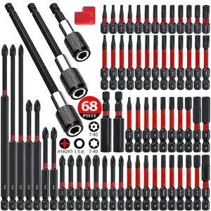 K7 Magnetic Anti-Slip Impact Screwdriver Bit Set, Replaceable Screwdriver Bits with CNC Machined S2 Steel PH2 Heads, Powerful Grip Magnetic Holder for Drills, High Hardness Cross BladeGift