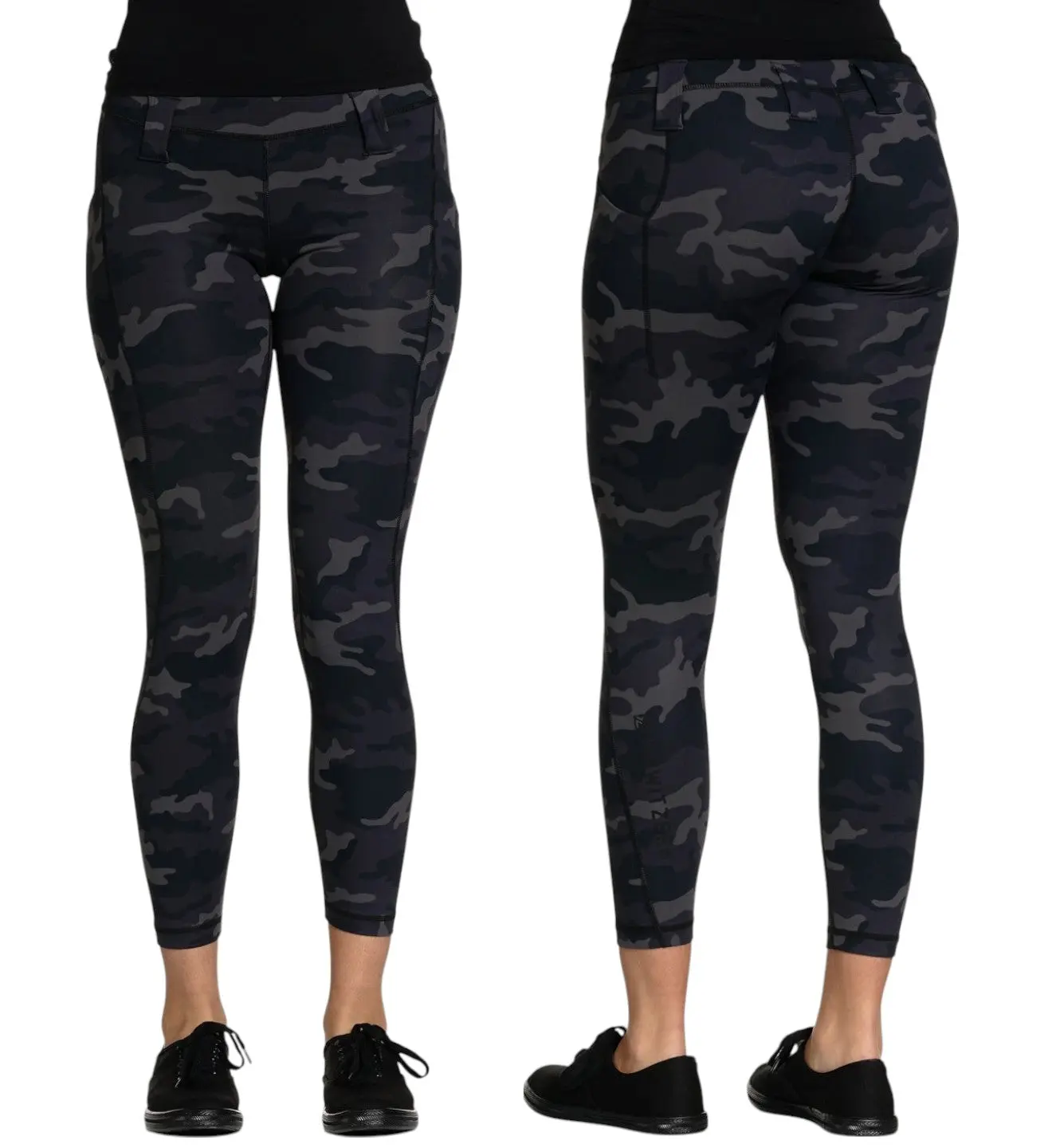 Howitzer Women's Viscusi Camo High-Rise High-Compression 4-Way Stretch Polyester Spandex Leggings with Belt Loops, Side Pockets, Activewear, Four Way Stretch