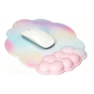 Cloud Wrist Rest Mousepad With Memory Foam Non-Slip PU Base Mouse Pad for Home Office Laptop Computer