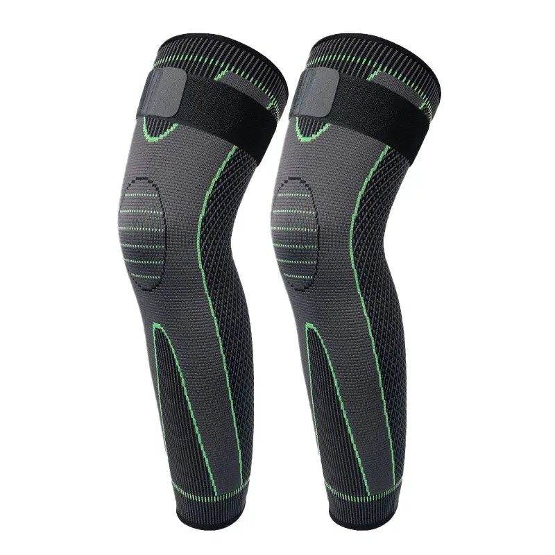 Unisex Knit Knee Pads with Adjustable Extended Straps, High-Elasticity Sports Protective Gear for Basketball, Volleyball, Size S, Black, Knit Fabric, Knitted