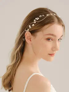 Faux Pearl Decorated Headband, Elegant Bridal Headwear for Wedding Bridal Party Formal Occasions, Fashion Hair Accessories for Women