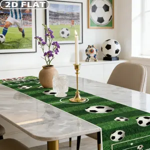 2D FLAT 1 Count American Football Court Table Runner, 33x183cm / 13x72 Inch Football Sport Birthday Party Kitchen Dining Table Cover Polyester Sports Farmhouse Tables Runners for Home Dining Room Decor Housewarming Gift