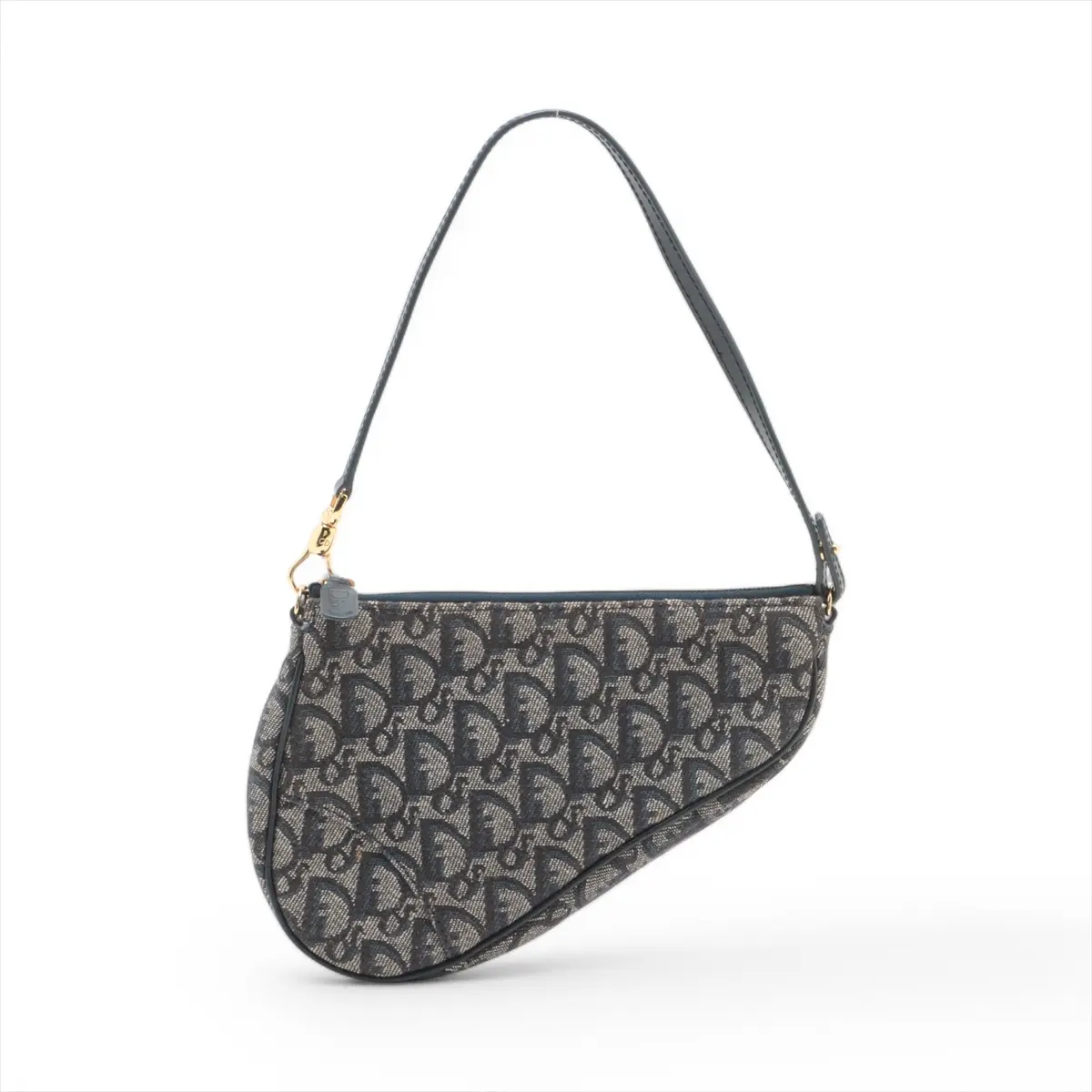 Pre-owned Dior 1 Shoulder Bags Christian Saddle Bag in Navy Blue