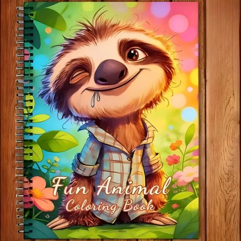 New Bestselling A4 Fun Animal Spiral Notebook, Coloring Book, Drawing and Filling Book, Writing Notebook, Perfect for Kids and Adults