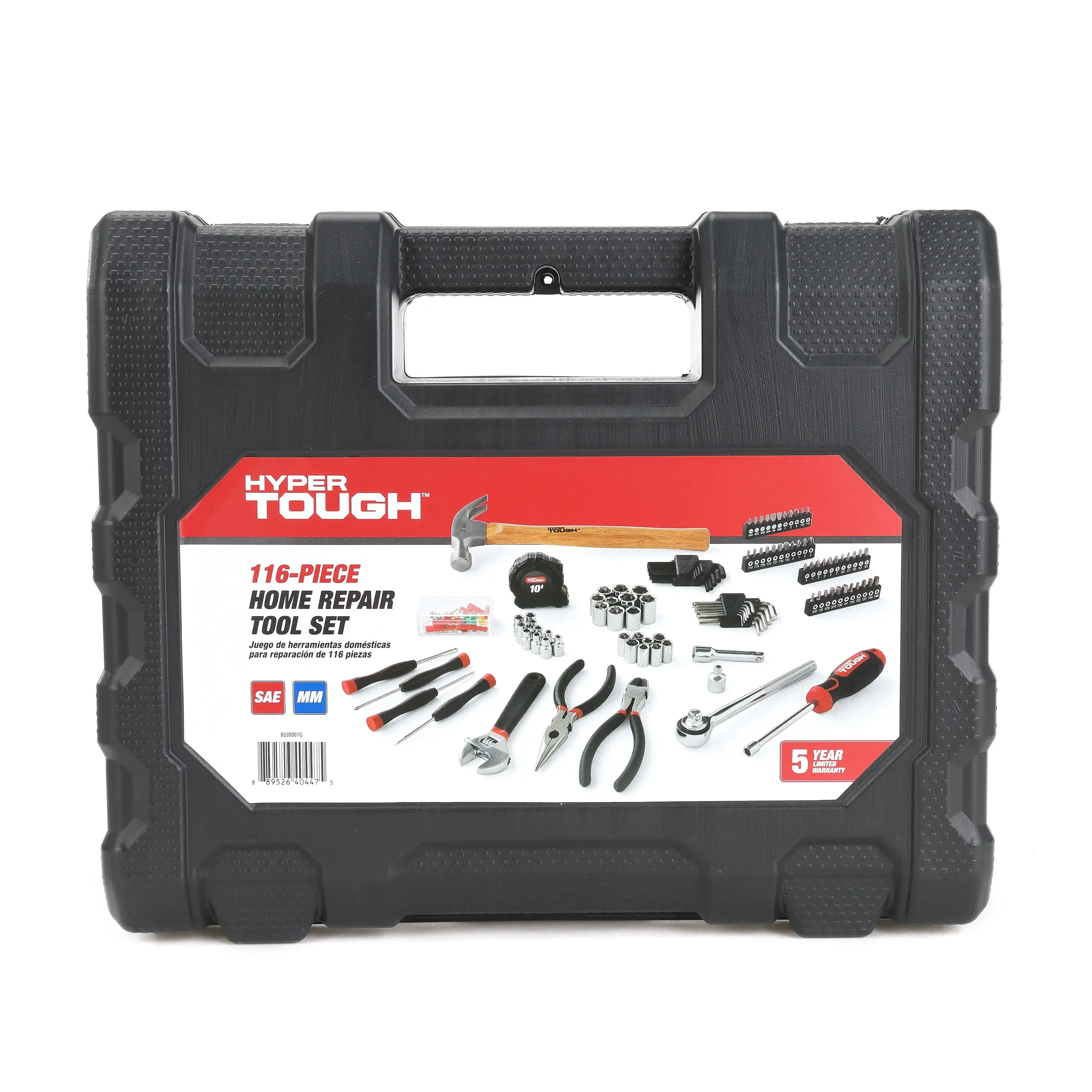 116Pc Home Repair Tool Set, New, 11Inx13Inx3In 6.06Lb