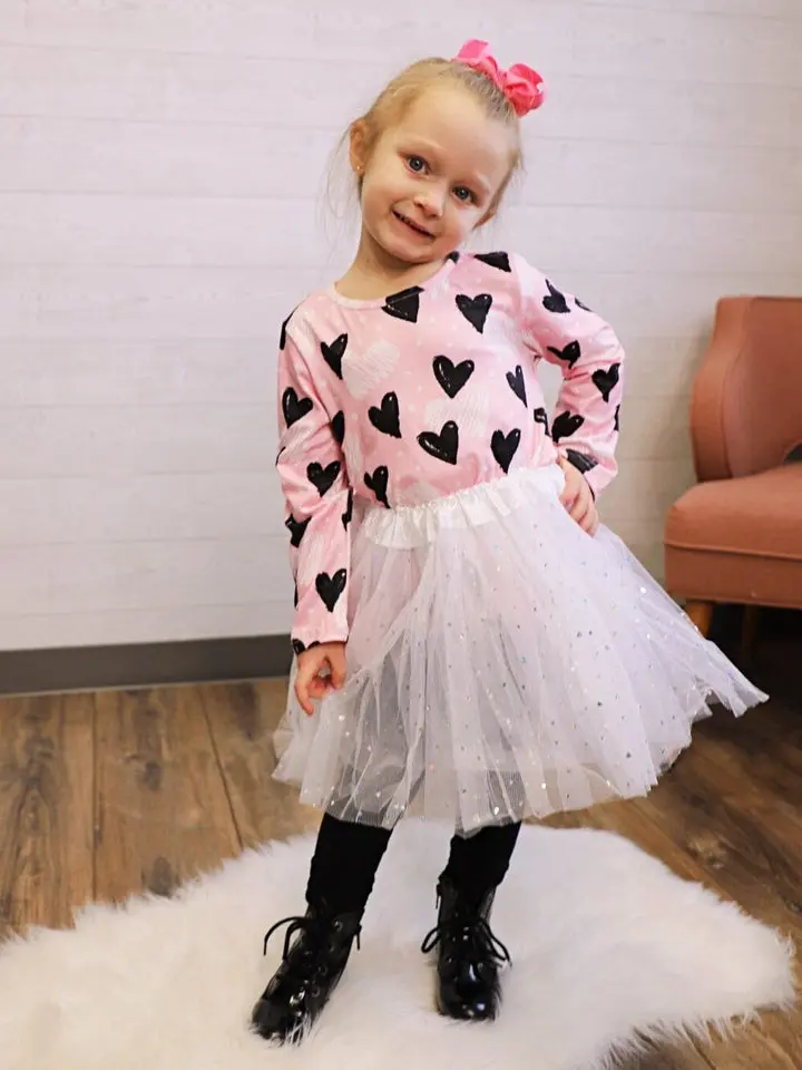 White Sequin Heart Tutu Skirt Costume for Toddler, Girls, Women, Plus