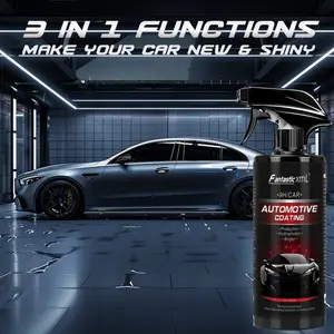 3-IN-1 Ceramic Coating for Cars (17 oz / 500 ml.), Unmatched Shine Nano Car Wax Coating Spray, No Pungent Smell, Quick Detailer Spray Wax, LONG LASTING Shiny Car Stuff with Microfiber Towel, Easy to Apply