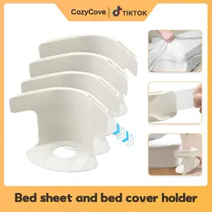 Lock Sheet Holders Set of 4, Heavy Duty Bed Sheet Holders with Fitted Sheet Straps, Keep Sheets Firm & Tight, Corner Fitted for All Mattress Sizes Bedsheet Clip