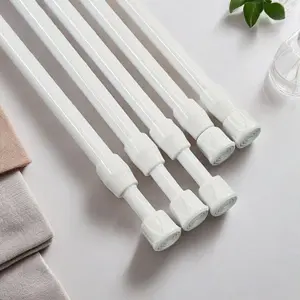 2pcs Adjustable Spring Curtain Rods, No-Drill Bathroom & Window Dividers, Easy Installation, Suitable for RV, Living Room, Bedroom