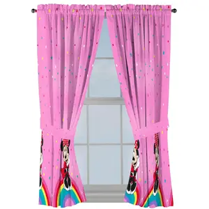Sunny Side Up Minnie Mouse Curtains for Kids Bedroom 4-Piece Drape Set