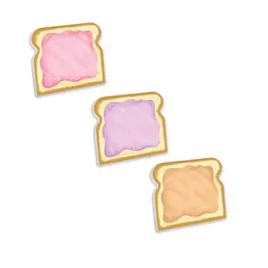 Peanut Butter And Jelly Sticky Note Assortment / 4" x 4" Repositionable Jam Sticky Notes / Set Of 3 Fun Food Note Pads / Made In The USA