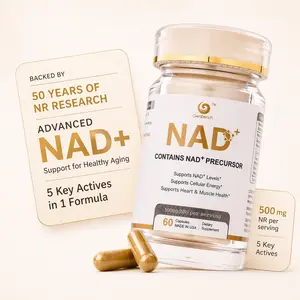 GenBench NAD⁺ Precursor with Nicotinamide Riboside (NR) 500 mg per Serving, 60 Capsules | Supports Cellular Energy & NAD⁺ Levels* | With CoQ10, Turmeric & Black Pepper | Made in USA | Dietary Supplement