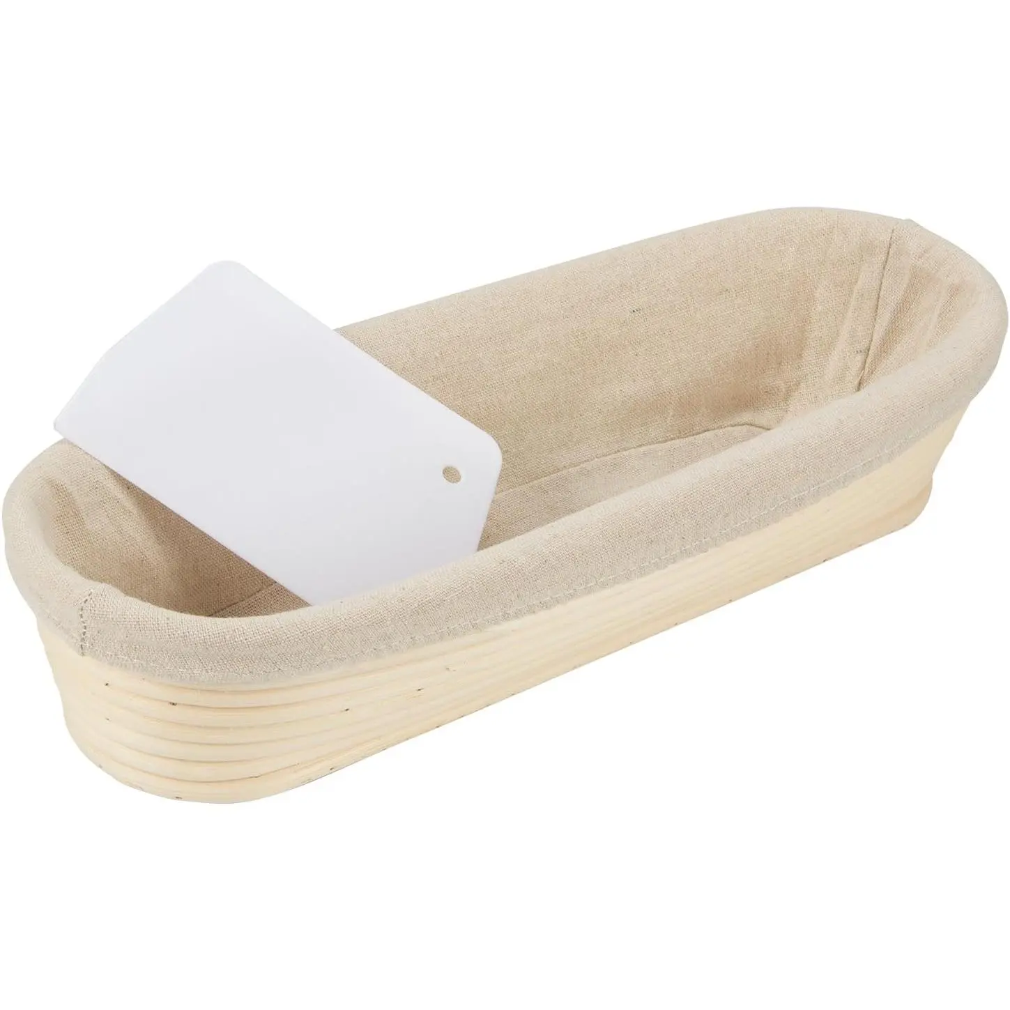 13" Oval Bread Proofing Basket - Sourdough Brotform Dough Rising Bowl with Liner for Homemade Making Baking Gifts